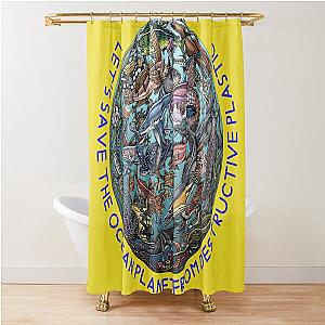 salviamo il pianeta oceano  Shower Curtain