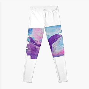 Whale Painting By Sea Oceano Artist. Leggings