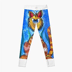 Catty Painting By Sea Oceano Artist. Leggings