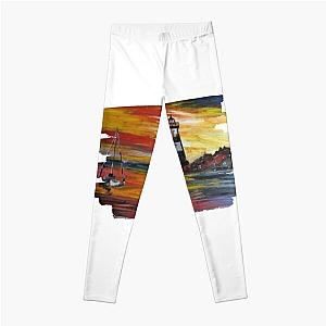 Lighthouse Painting By Sea Oceano Artist. Leggings