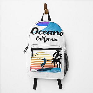 Oceano California Seaside Retro Sunset Backpack