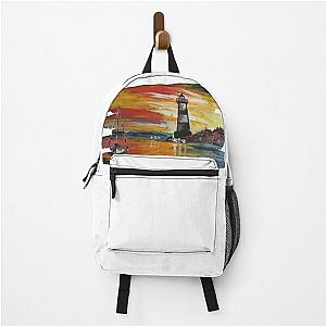 Lighthouse Painting By Sea Oceano Artist. Backpack