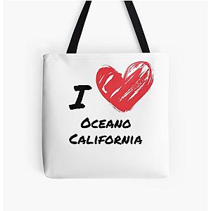 I love Oceano California All Over Print Tote Bag