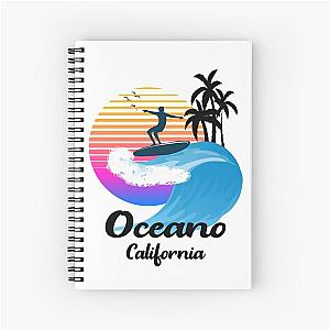 Oceano California Seaside Retro Sunset Spiral Notebook