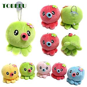 5 Colors 7CM Octopus Plush Toys Key Chain