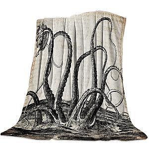 Cthulhu Octopus Old Newspaper Flannel Blanket