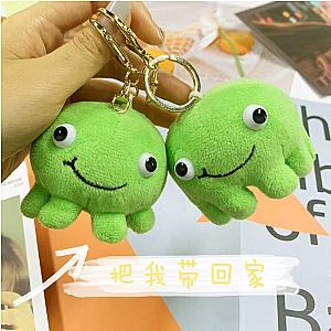 1pcs Plush Octopus Toy Cute Big Eyes Green Doll Keychain