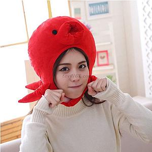 Octopus Plush Creative Red Headwear