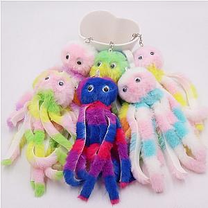 1 Pcs Octopus Plush Colorful Toy Keychain