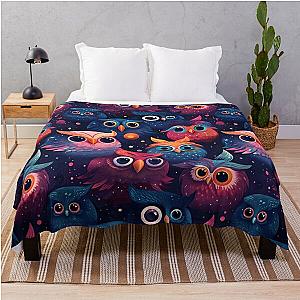 OddWorld Owls: Space Faces 03 Throw Blanket