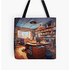 Cozy Office Space All Over Print Tote Bag