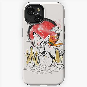 Okami Video Game - Beautiful Watercolor Illustration - Wolf God iPhone Tough Case