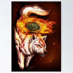 Okami wolf realistic style Poster