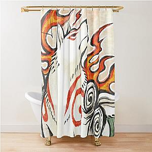 Okami Wolf God Spirit Japanese Aesthetic Shower Curtain