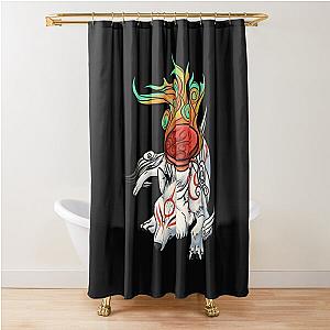 Okami  Amaterasu Rests Shower Curtain