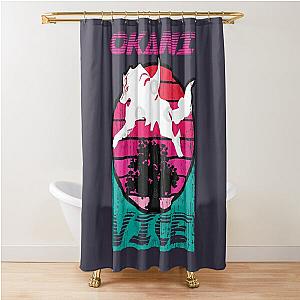 Brown Okami Vice Miami Vice and Okami Mashup Shower Curtain