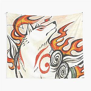 Okami Wolf God Spirit Japanese Aesthetic Tapestry