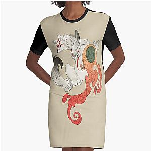 Okami Flames Graphic T-Shirt Dress