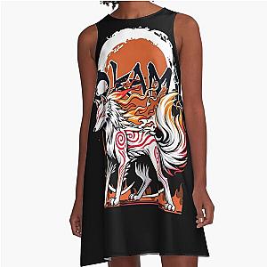 Okami wolf-For japanese games lovers A-Line Dress