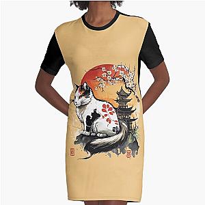 Meow okami style Graphic T-Shirt Dress