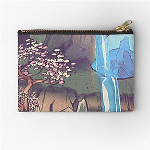 Okami Video Game Sakura Blossom Cherry Waterfall Rainbow Zipper Pouch