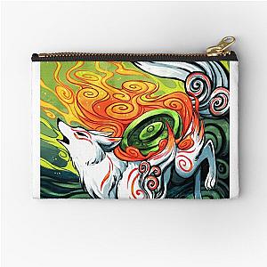 okami den, amaterasu, wolf Zipper Pouch