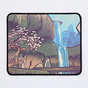 Okami Video Game Sakura Blossom Cherry Waterfall Rainbow Mouse Pad