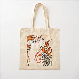 Okami Wolf God Spirit Japanese Aesthetic Cotton Tote Bag