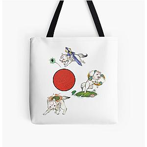 Baby Okami Trio  All Over Print Tote Bag