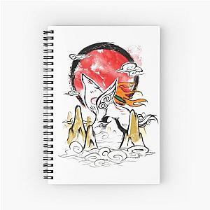 Okami Video Game - Beautiful Watercolor Illustration - Wolf God Spiral Notebook