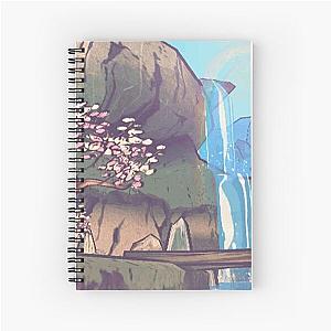 Okami Video Game Sakura Blossom Cherry Waterfall Rainbow Spiral Notebook