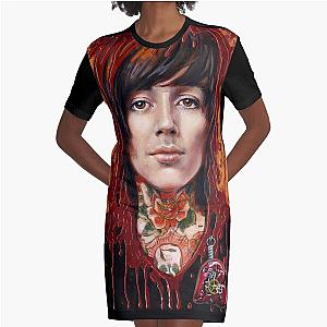 Oli Sykes Fan Art Graphic T-Shirt Dress