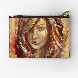 Olivia Wilde Portrait Digital Painting Zipper Pouch