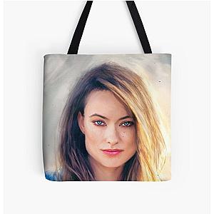 Olivia Wilde Pastel on Canvas Portrait Painting Tote Bag