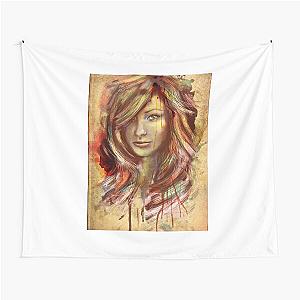 Olivia Wilde Portrait Digital Painting Tapestry