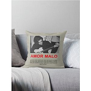 Omar Apollo Amor Malo Zipped Hoodie   Throw Pillow