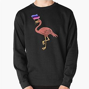 Omnisexual Sweatshirts - Flamingo With Omnisexual Pride Flag Pullover Sweatshirt RB1901