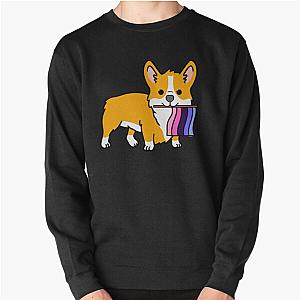 Omnisexual Sweatshirts - Corgi With Omnisexual Pride Flag Pullover Sweatshirt RB1901