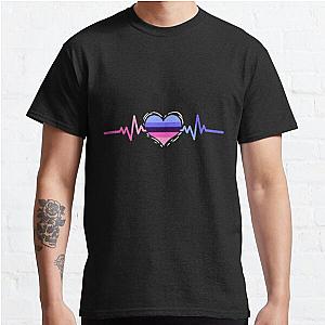 Omnisexual T-Shirts - Omnisexual Heartbeat Omnisexual Pride Classic T-Shirt RB1901