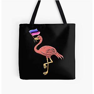 Omnisexual Bags - Flamingo With Omnisexual Pride Flag All Over Print Tote Bag RB1901