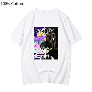 Omori Game Sunny and Cat Cartoon Graphic Tshirt