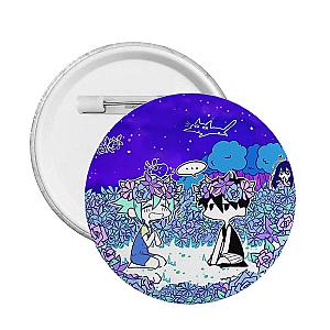 Omori Game Basil And Folower Pin Sticker