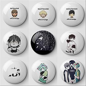 Omori Cartoon Sunny Basil Button Pin