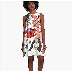 Vintage Omori Anime Arts Vaporwave Characters  A-Line Dress Premium Merch Store