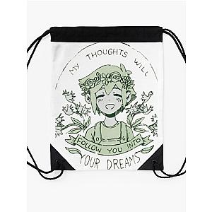 Omori My Thoughts Will Follow You Into Your Dreams Basil Drawstring Bag Premium Merch Store