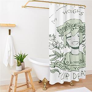 Omori My Thoughts Will Follow You Into Your Dreams Basil Shower Curtain Premium Merch Store