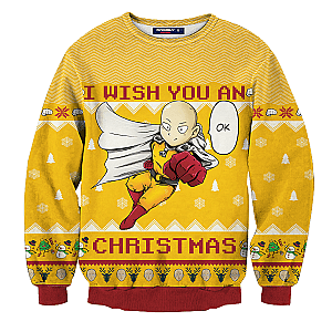 One Punch Man Sweater - Ok Christmas Unisex Wool Sweater FDM0809