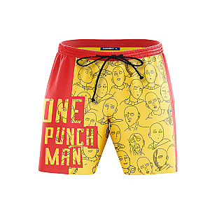 One Punch Man Shorts - Saitama Fun Face Beach Shorts FDM0809