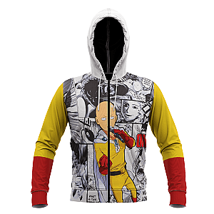 One Punch Man Hoodies - Saitama Unisex Zipped Hoodie FDM0809