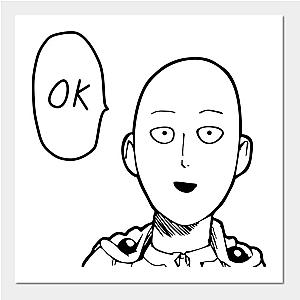 One Punch Man Posters - Saitama say ok Wall Art TP2105